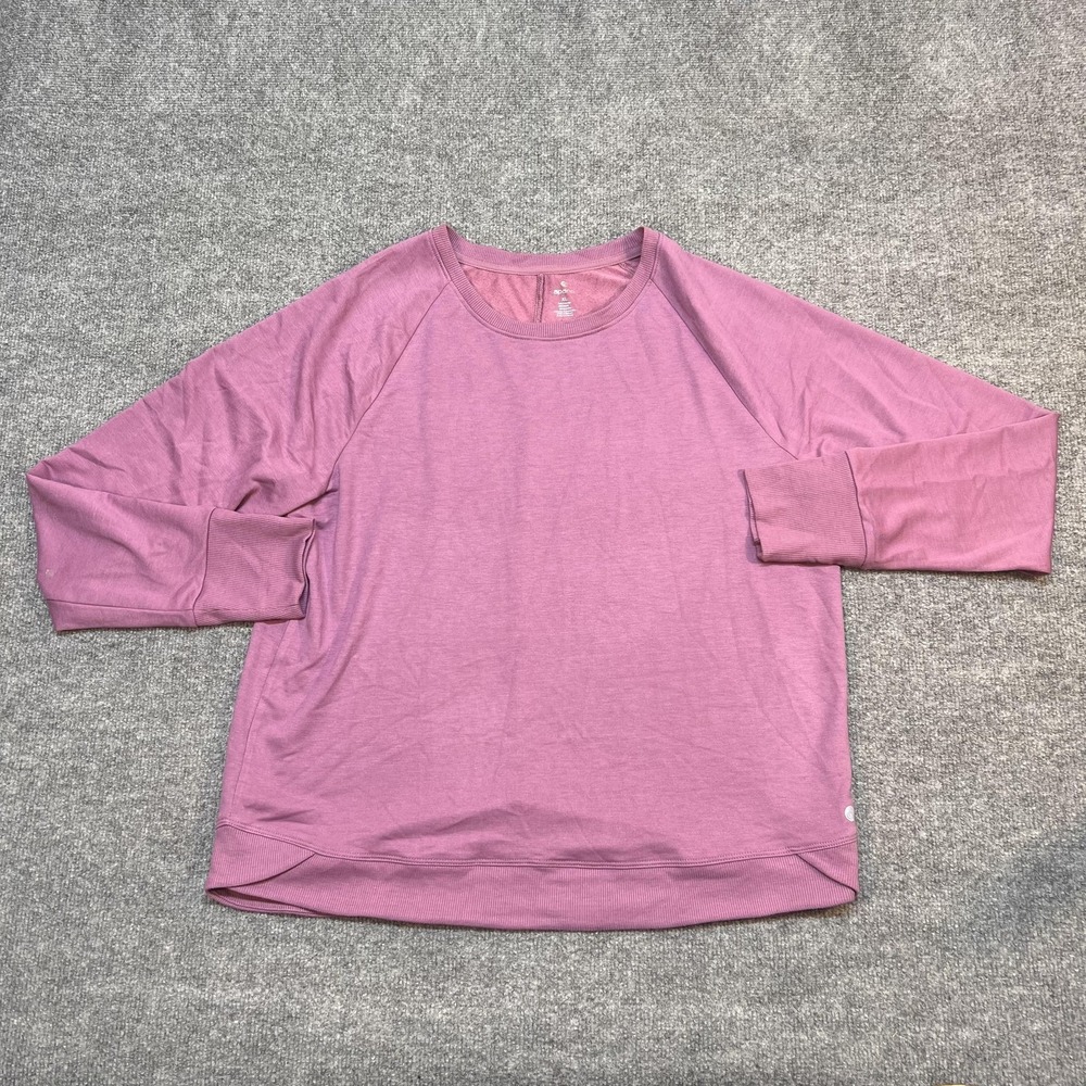 Apana Sweatshirt Womens XL Pink Lightweight Raglan Crew Neck Pullover Yoga